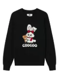 CHOCOOLATE bunny teddy bear-embroidered sweater - Black