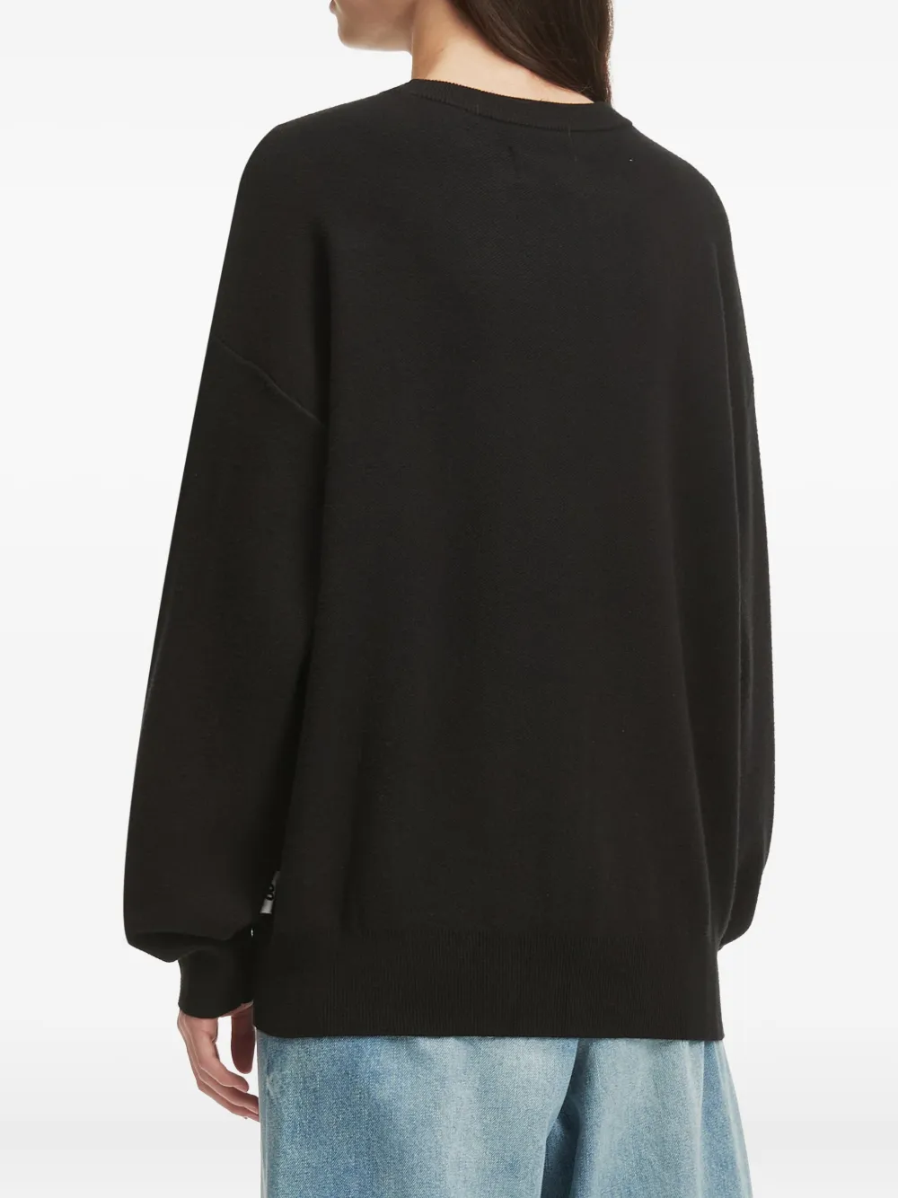 CHOCOOLATE Trui met geborduurde teddybeer en konijn Zwart