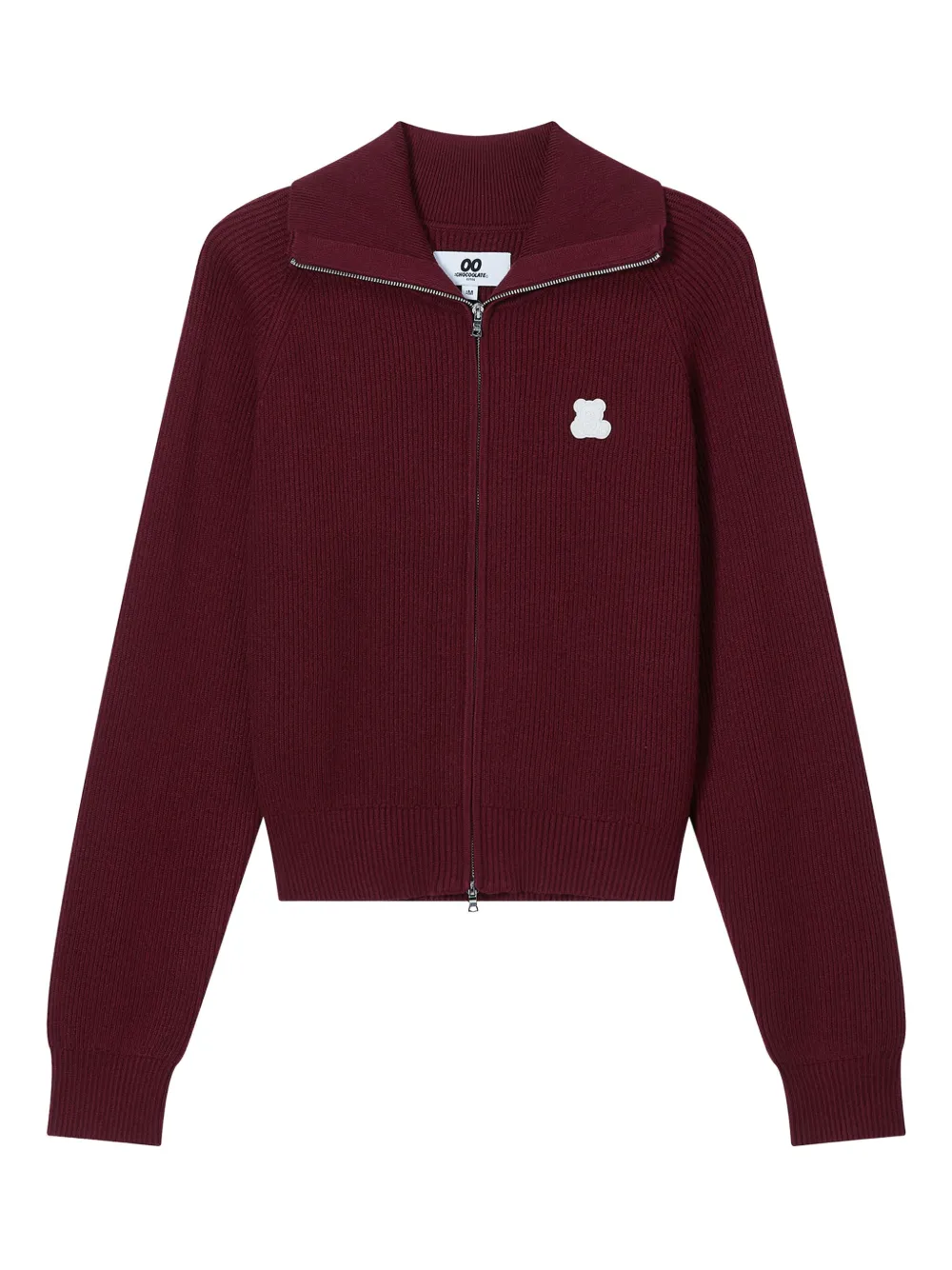 CHOCOOLATE ribbed-knit zip-up cardigan | Red | Image 1