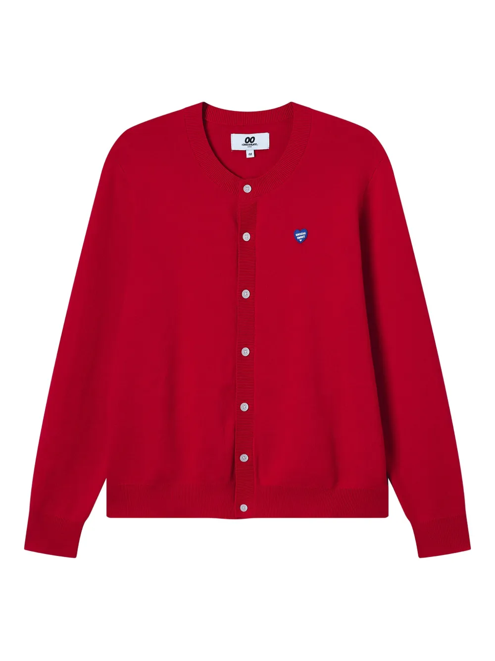 CHOCOOLATE heart-embroidered cardigan | Red | Image 1