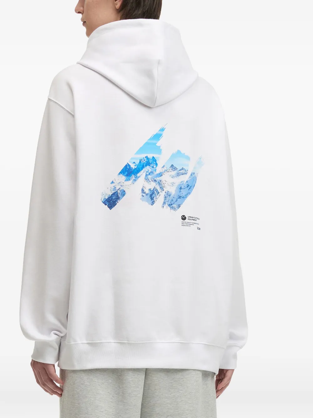 Izzue Mountain-print Hoodie In White