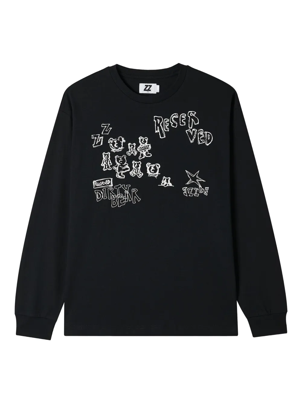 izzue text graphic-print cotton sweatshirt | Black | Image 1