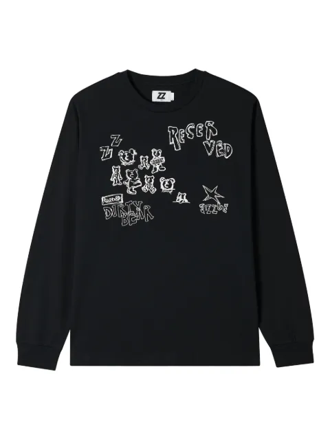 izzue text graphic-print cotton sweatshirt
