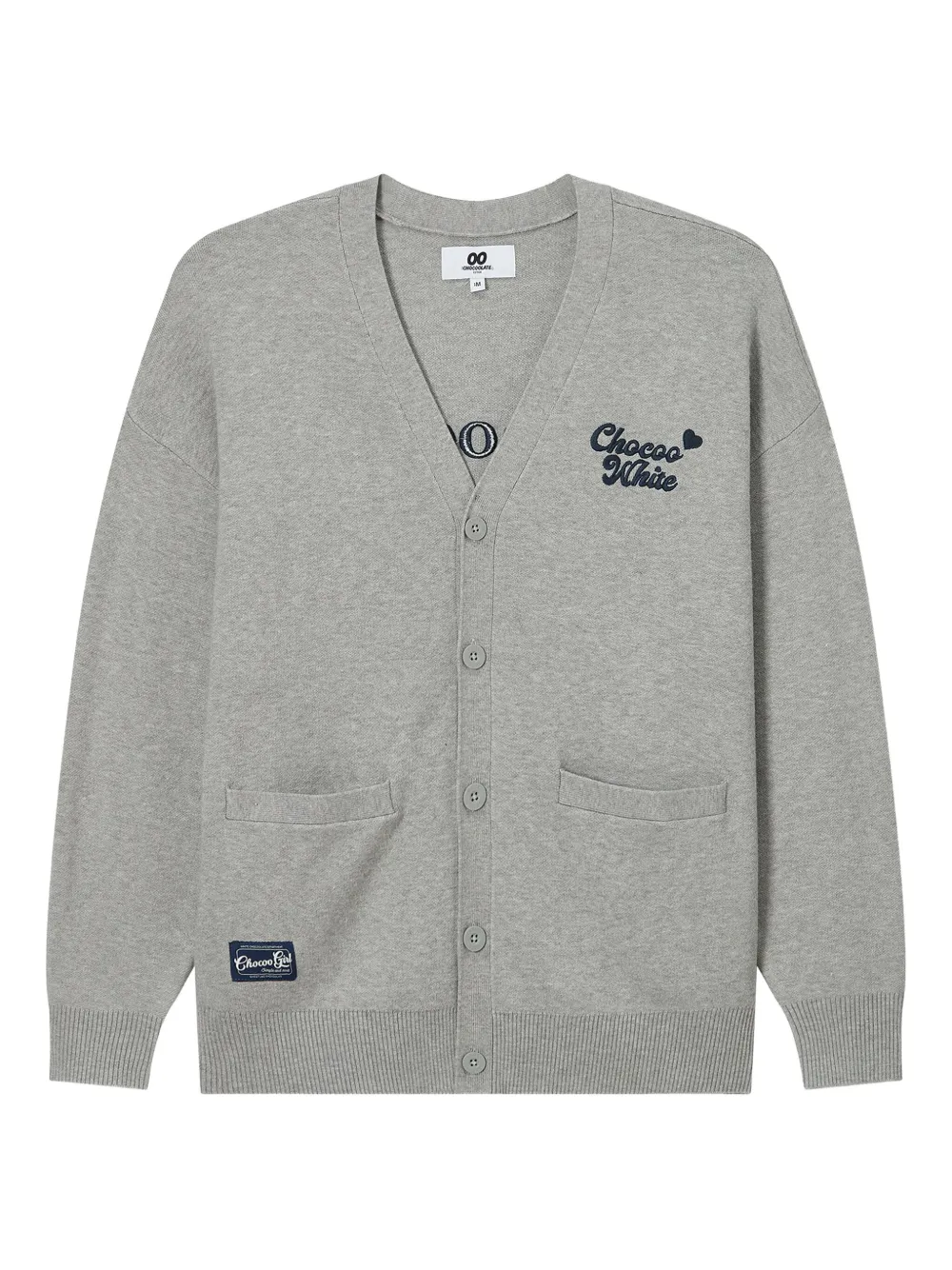 Chocoolate Bear-embroidered Cardigan In Gray