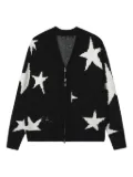 FIVE CM star-pattern zip-front cardigan - Black