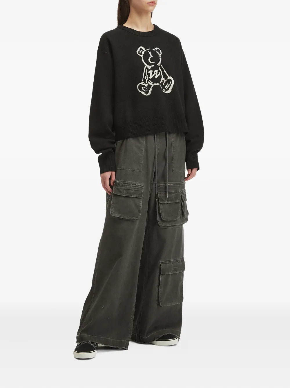 izzue teddy-detail crew-neck sweater | Knitted Sweaters | Image 2