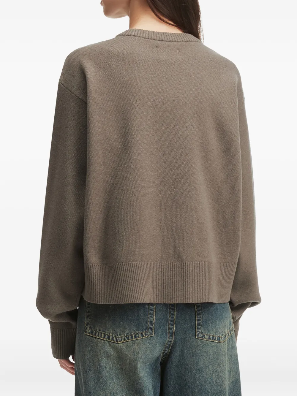 Izzue Teddy-detail Sweater In Green