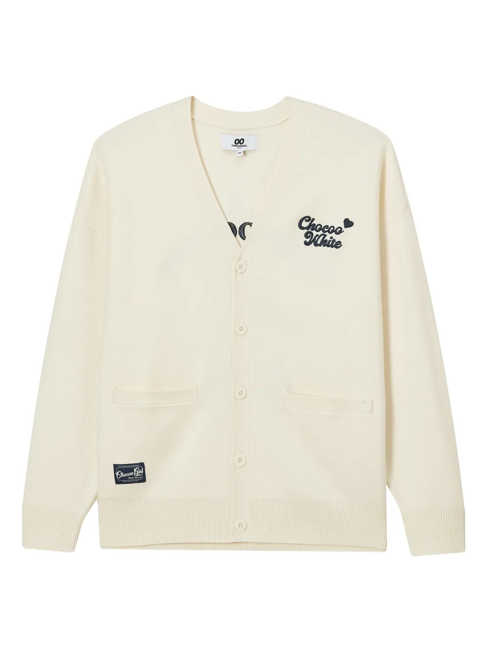 Chocoolate Teddy Bear-embroidered Cardigan In Neutral