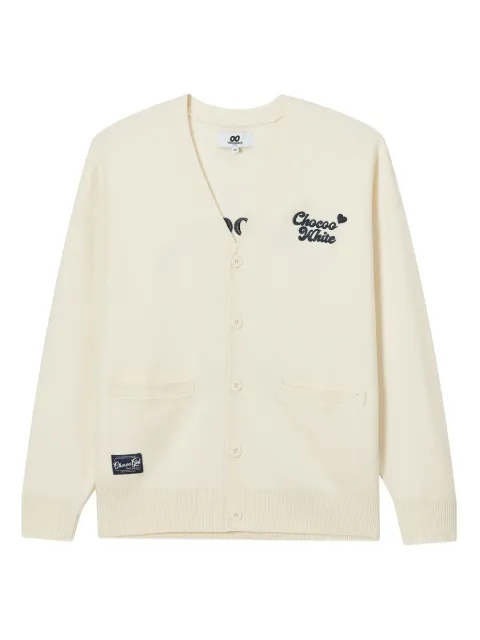 CHOCOOLATE teddy bear-embroidered cardigan