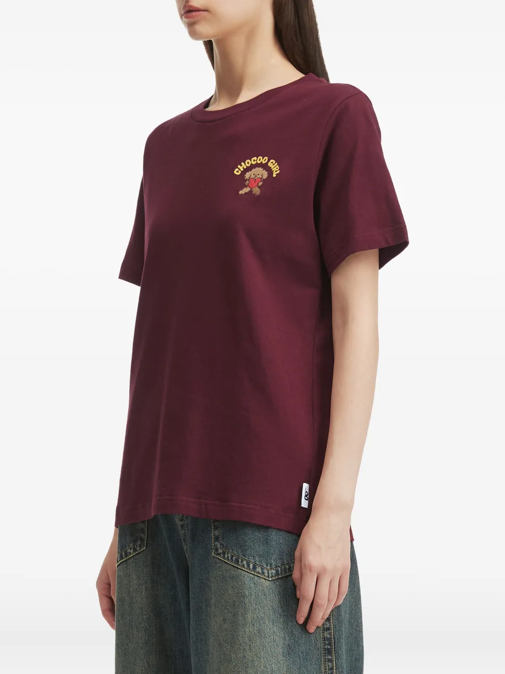 CHOCOOLATE T-shirt met borduurwerk Rood