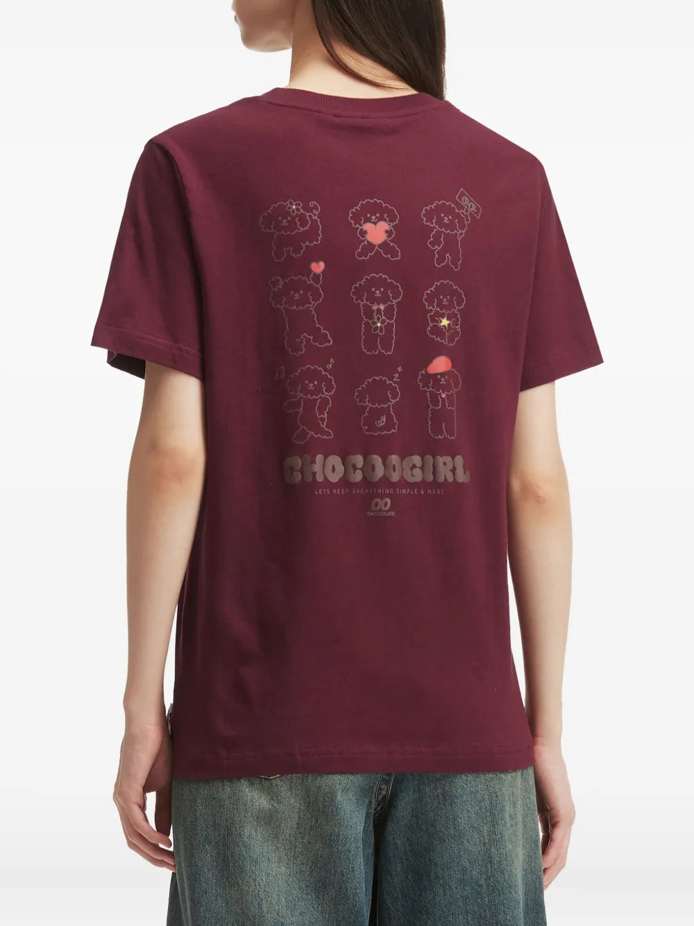 CHOCOOLATE T-shirt met borduurwerk Rood