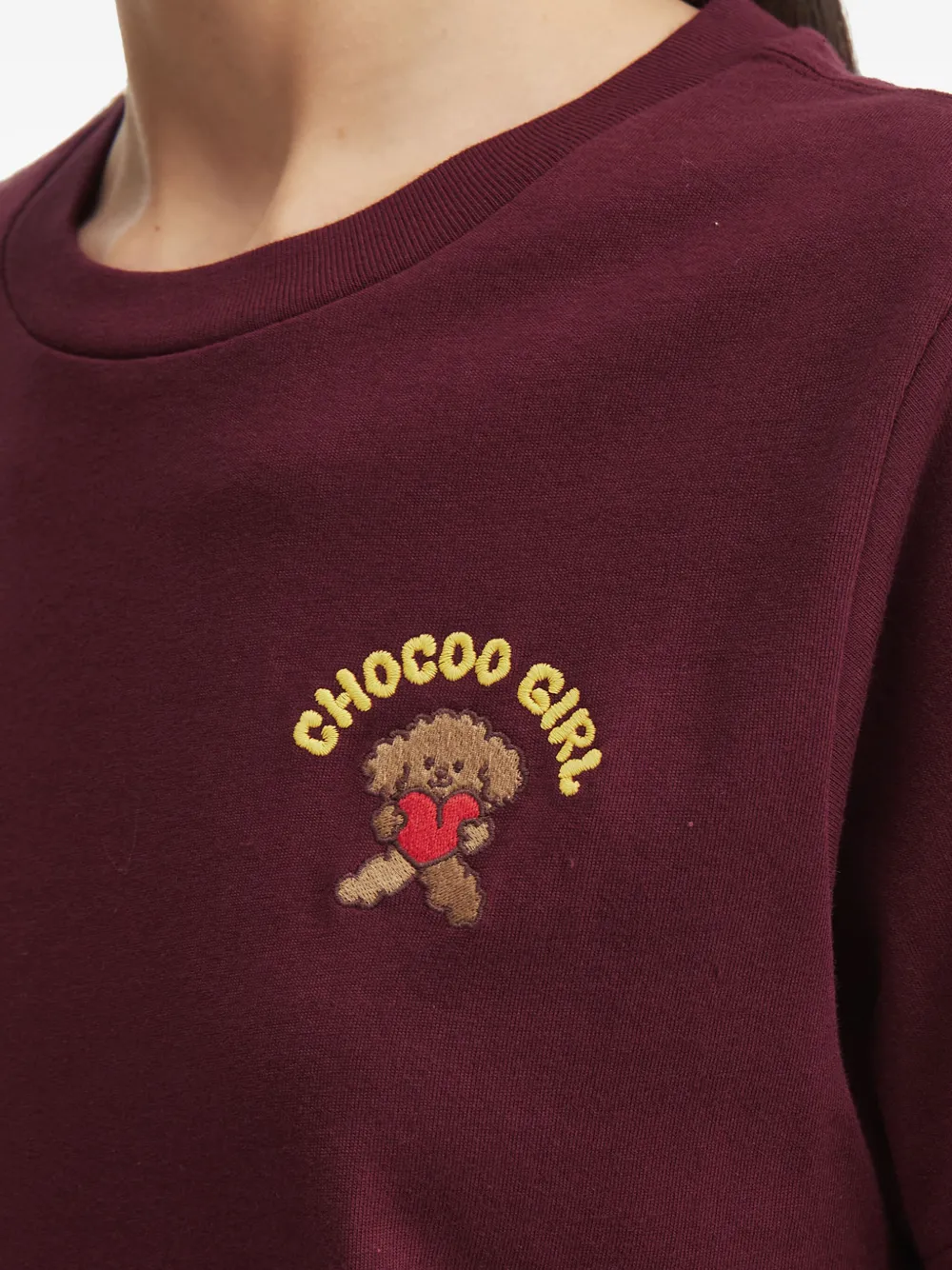 CHOCOOLATE T-shirt met borduurwerk Rood