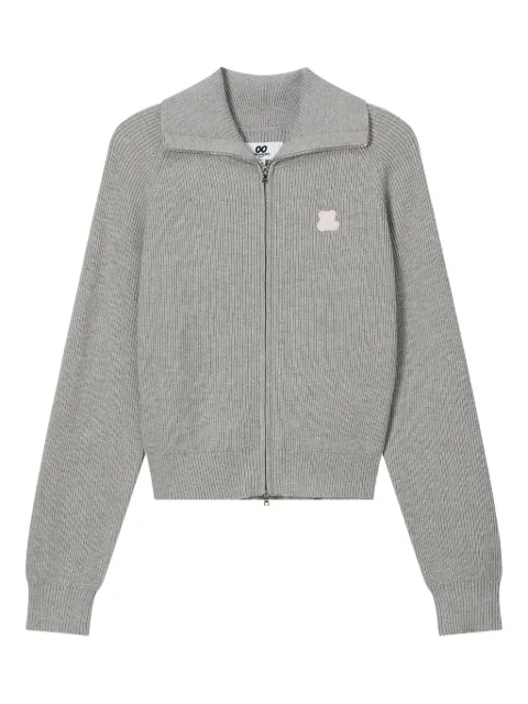 CHOCOOLATE ribbed zip-up cardigan