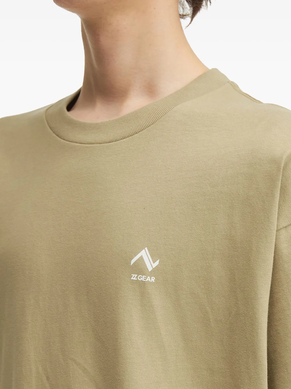 izzue T-shirt met logoprint Groen