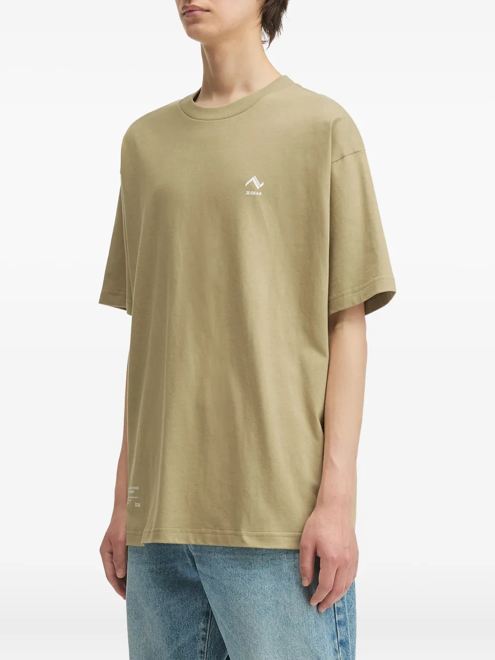 izzue T-shirt met logoprint Groen