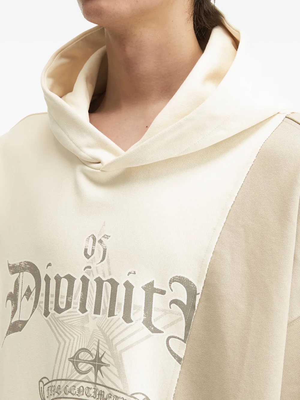 FIVE CM Hoodie met patchwork Beige