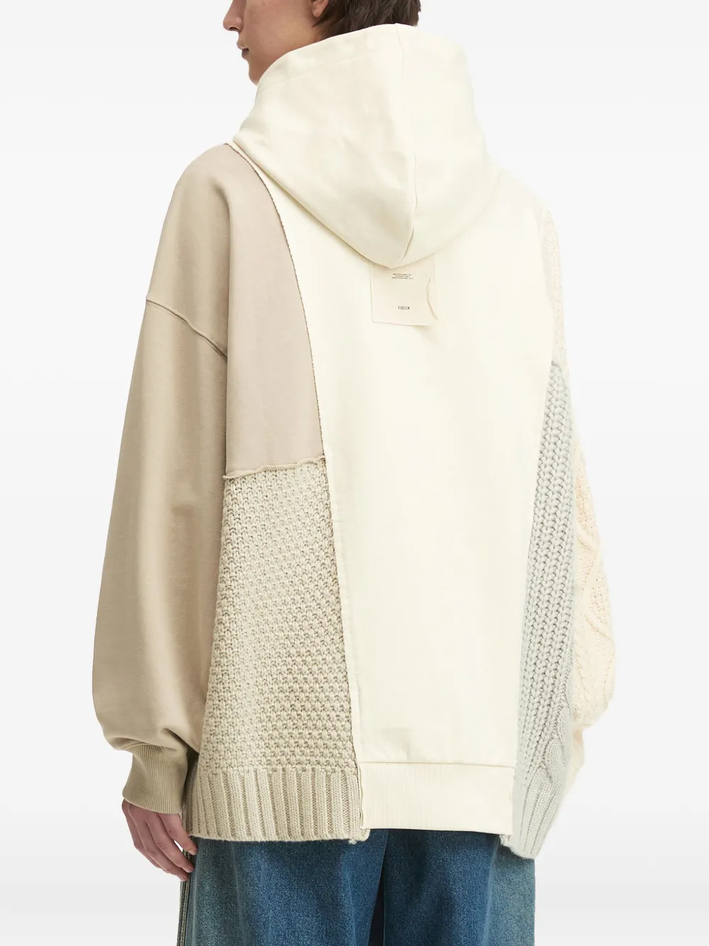 FIVE CM Hoodie met patchwork Beige