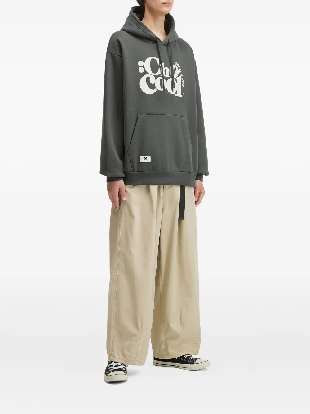 Chocoolate Logo-print Hoodie In Gray