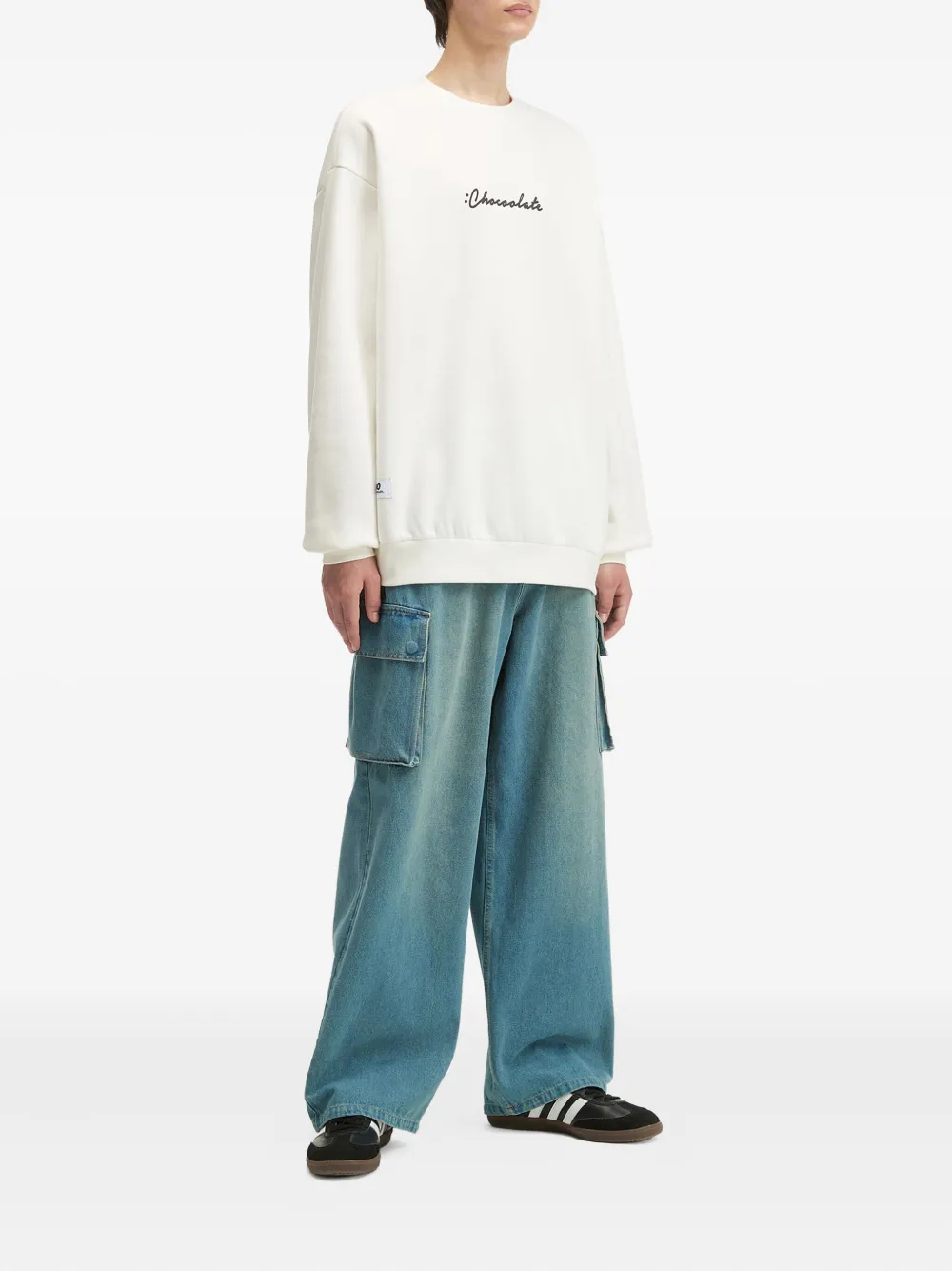 CHOCOOLATE Sweater met logoprint - Wit