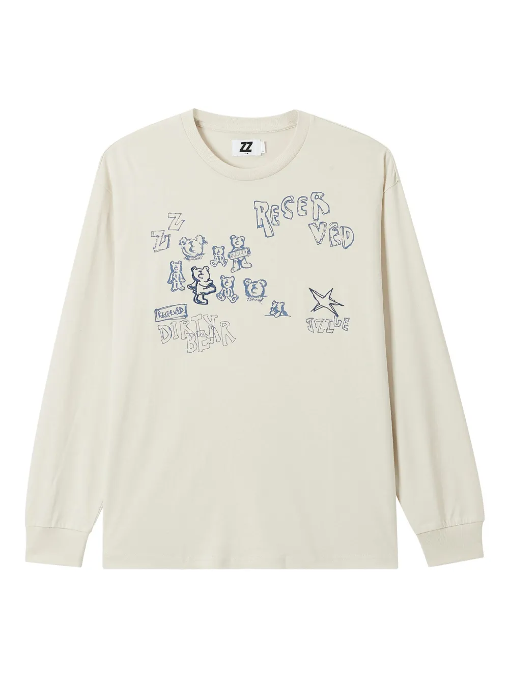 izzue bear-print long-sleeve T-shirt | White | Image 1