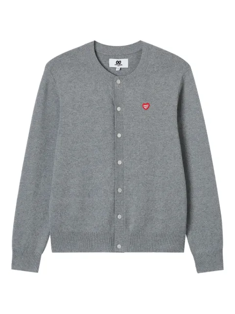 CHOCOOLATE heart-embroidered cotton cardigan