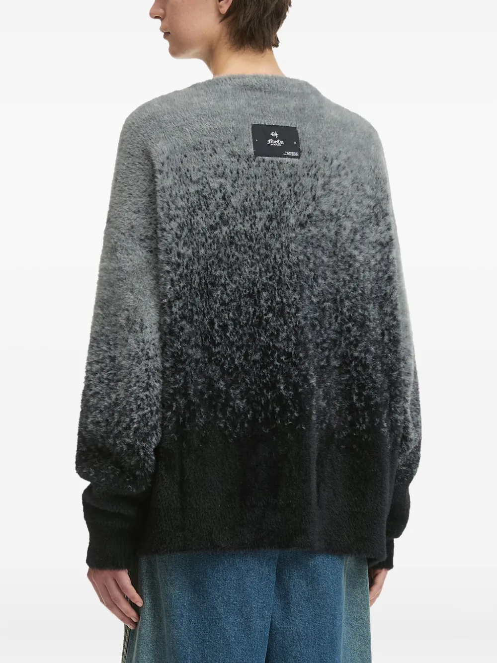 Five Cm Ombre-effect Buttoned Cardigan In Gray