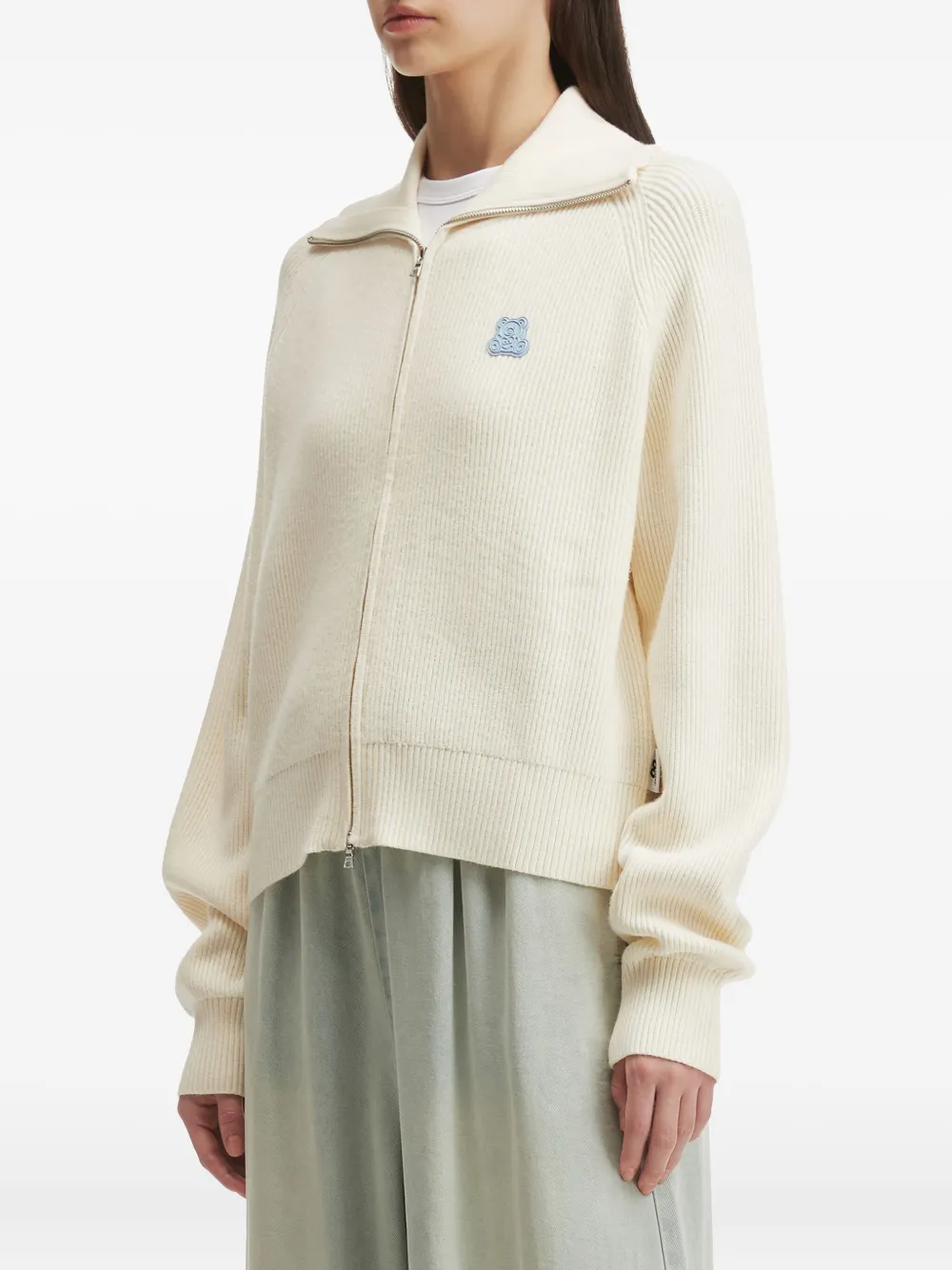 Chocoolate Ribbed-knit Cardigan In Neutral