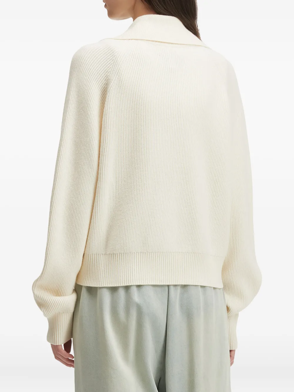Chocoolate Ribbed-knit Cardigan In Neutral