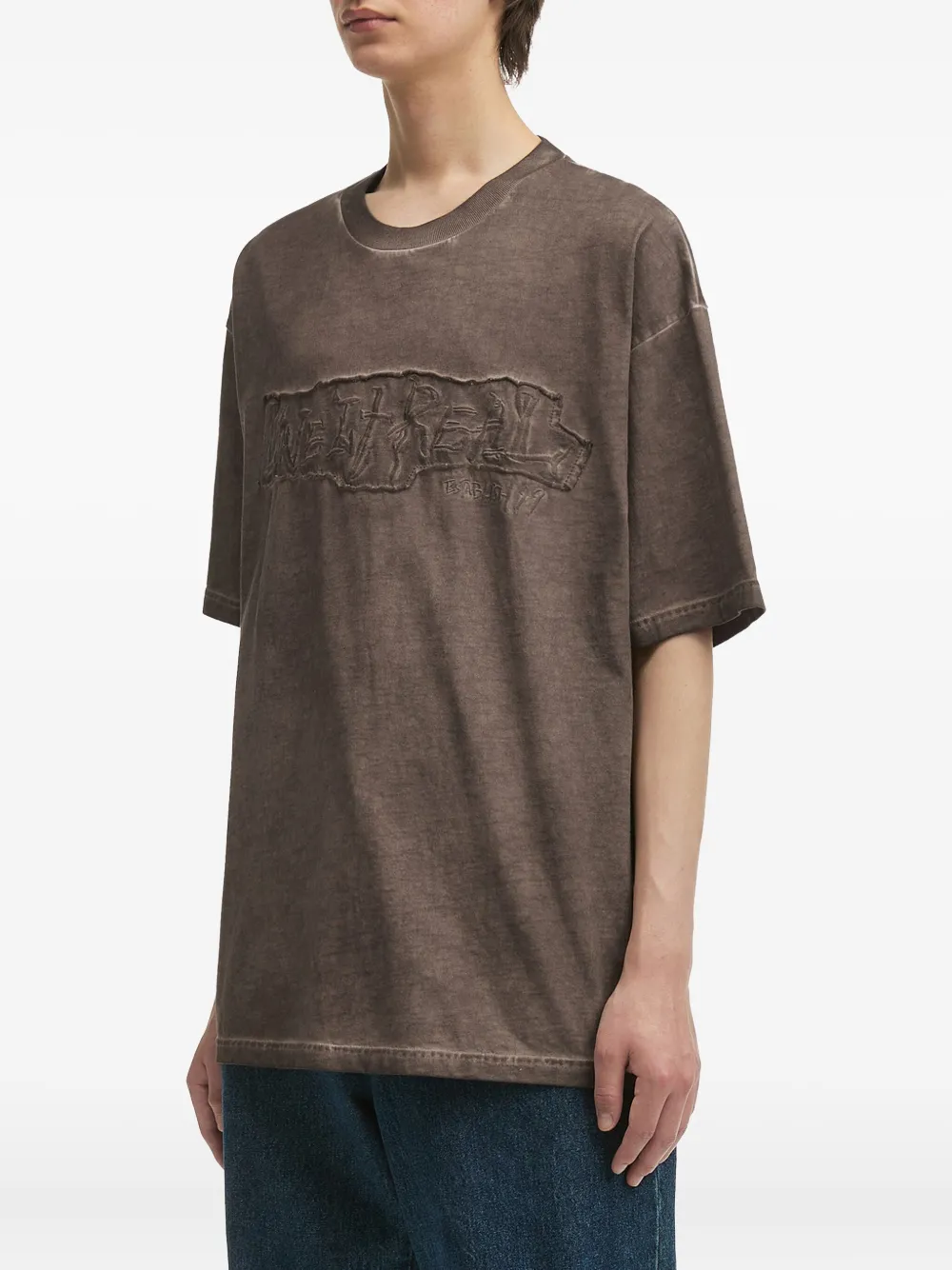 izzue Katoenen T-shirt met geborduurd logo Bruin