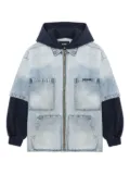 We11done zip-up hooded denim jacket - Blue