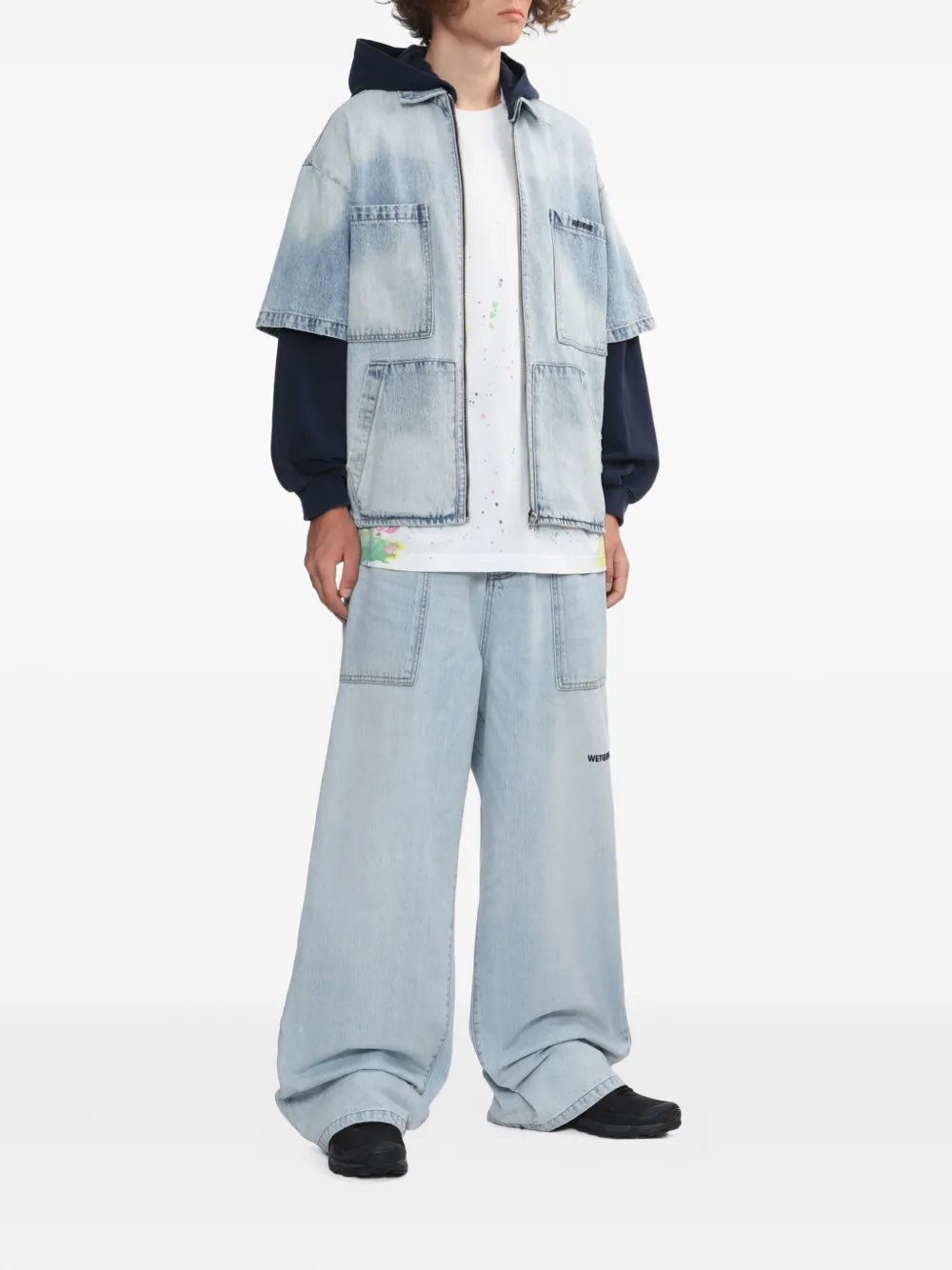 We11done Denim jack Blauw