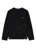 We11done paint-splatter long-sleeved T-shirt - Black