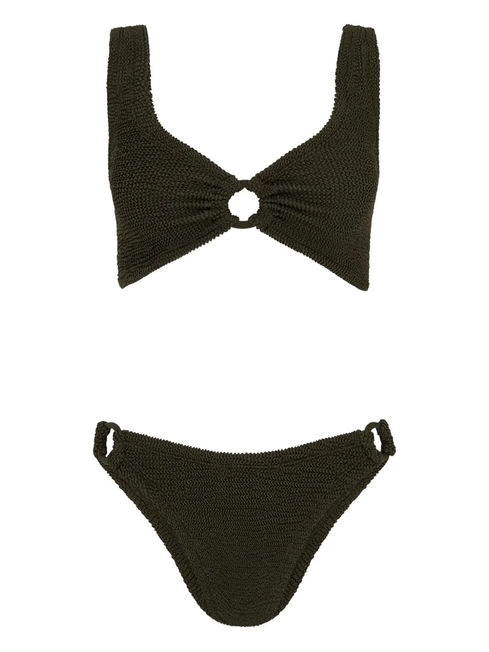 ring-detail plunge-neck bikini