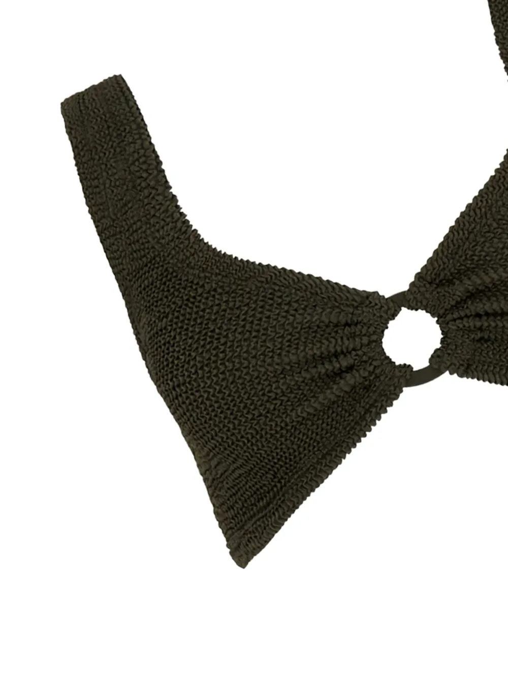 Hunza G Bikini met watervalhals en ringdetail Groen