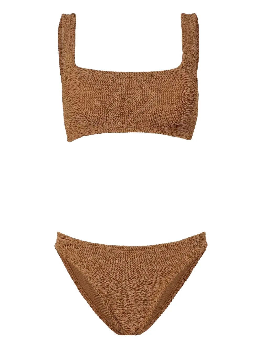 Hunza G Geribbelde bikini met vierkante hals Bruin