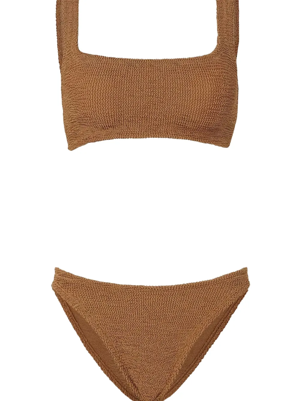 Hunza G Geribbelde bikini met vierkante hals Bruin