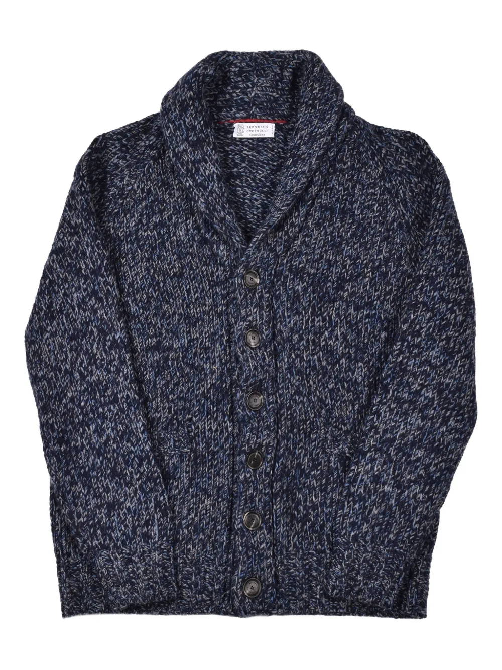 Brunello Cucinelli Shawl-collar Button Cardigan In Blue