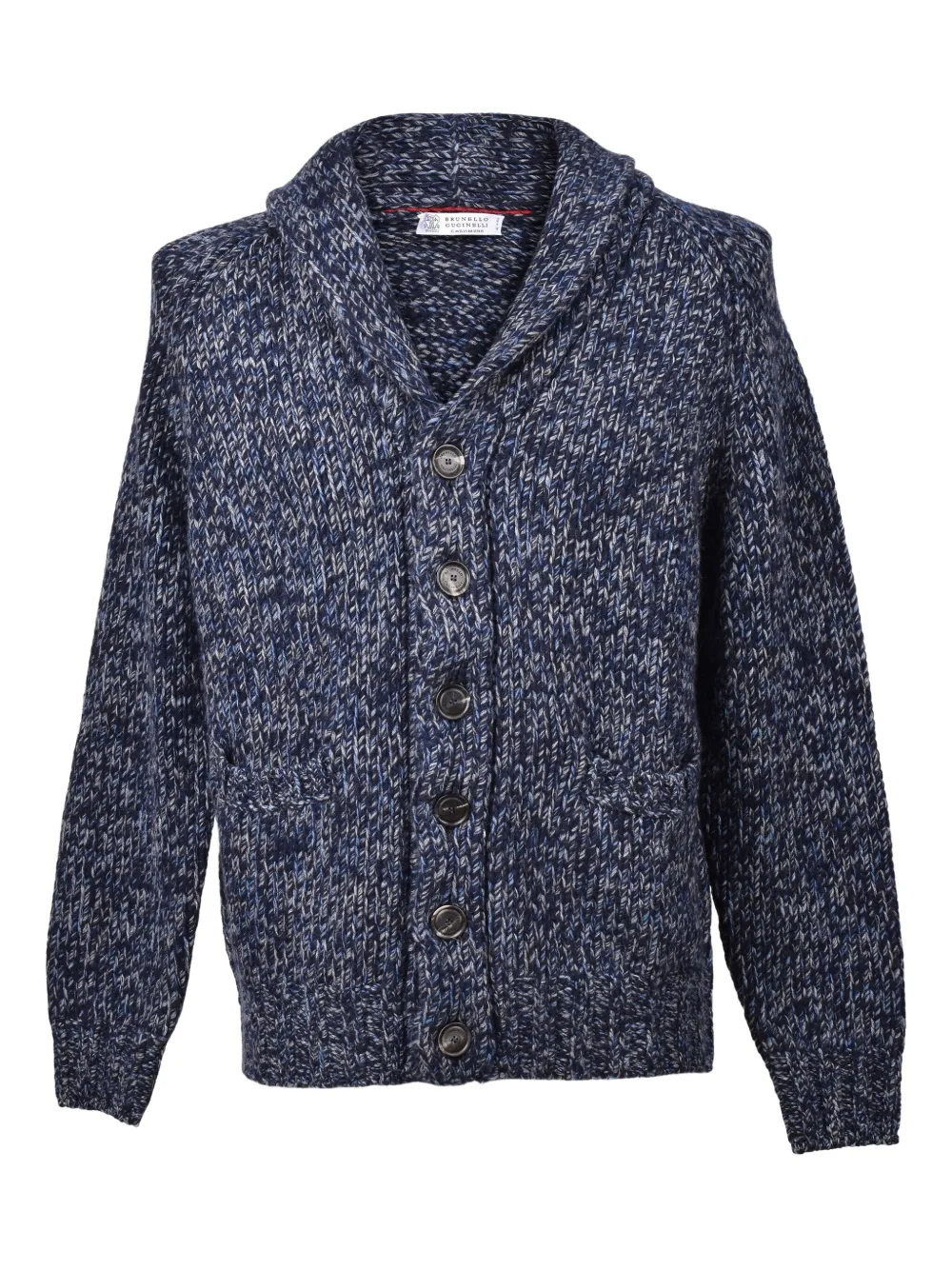 Brunello Cucinelli Shawl-collar Button Cardigan In Blue