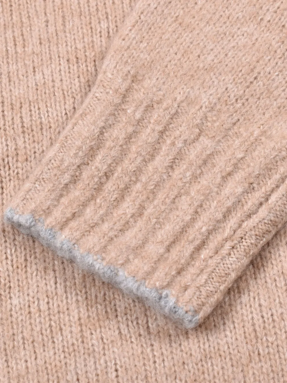 Brunello Cucinelli Coltrui met geribbelde manchetten Beige