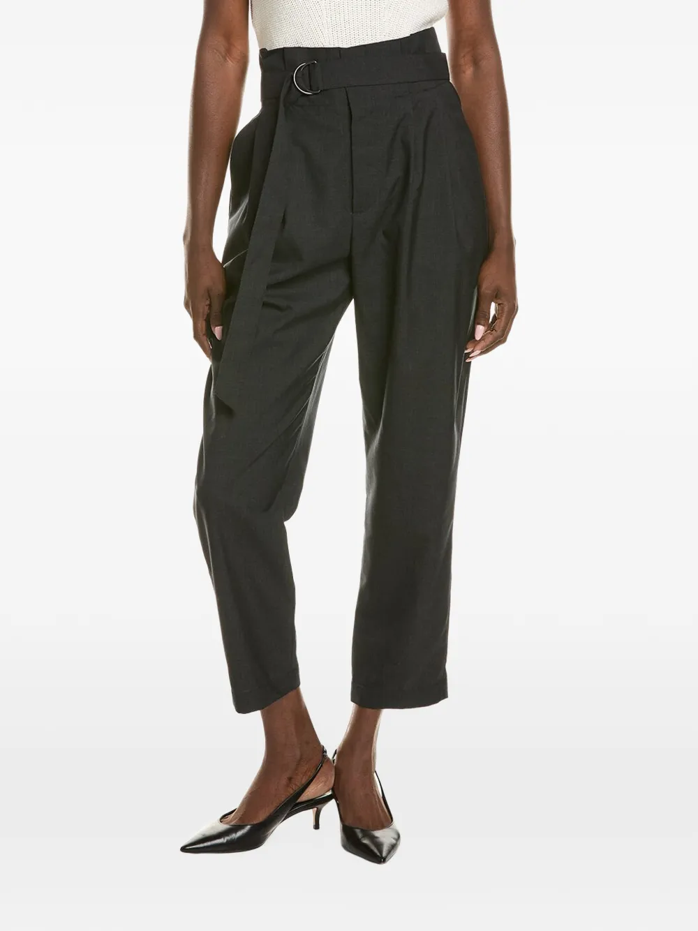 Brunello Cucinelli High-Waist-Hose mit Gürtel - Grau