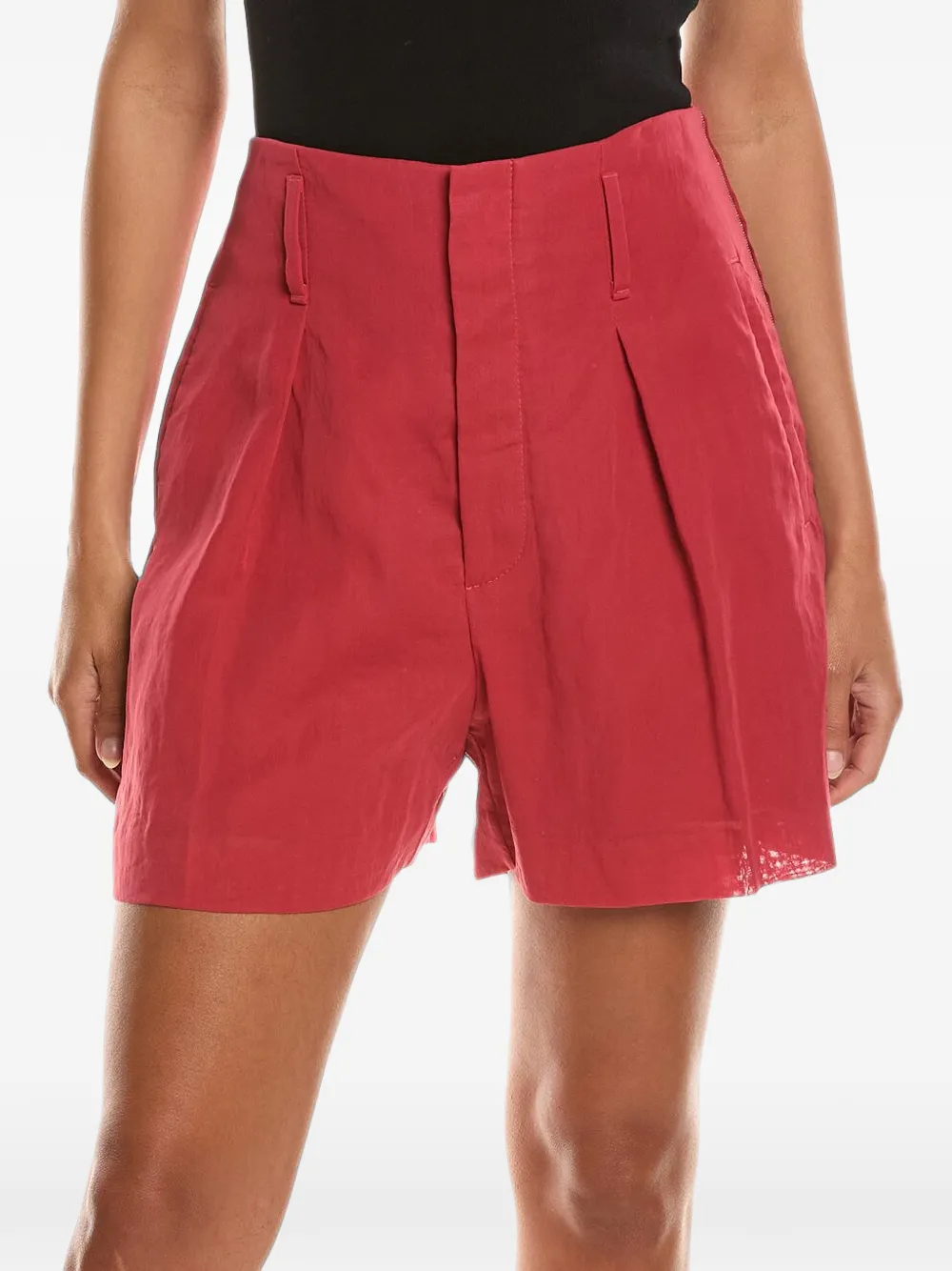Brunello Cucinelli Geplooide katoenen shorts Rood