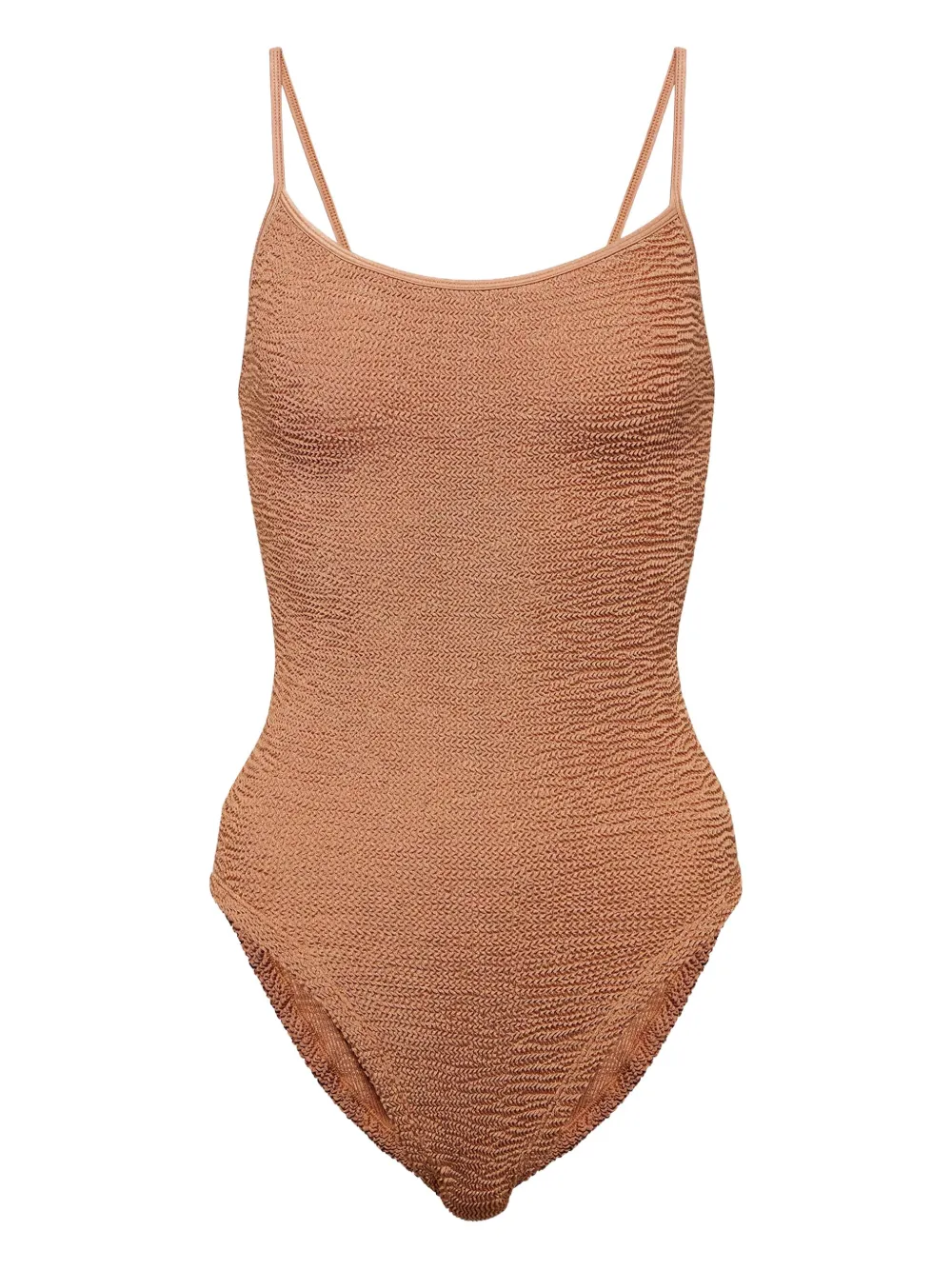 spaghetti-strap textured swimsuit
