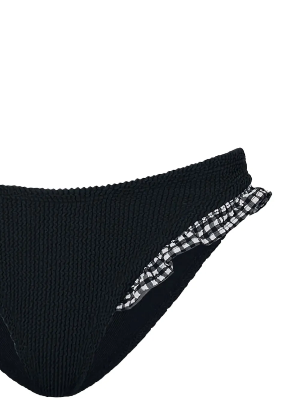 Hunza G Loretta bikini met gingham ruit en ruches Zwart