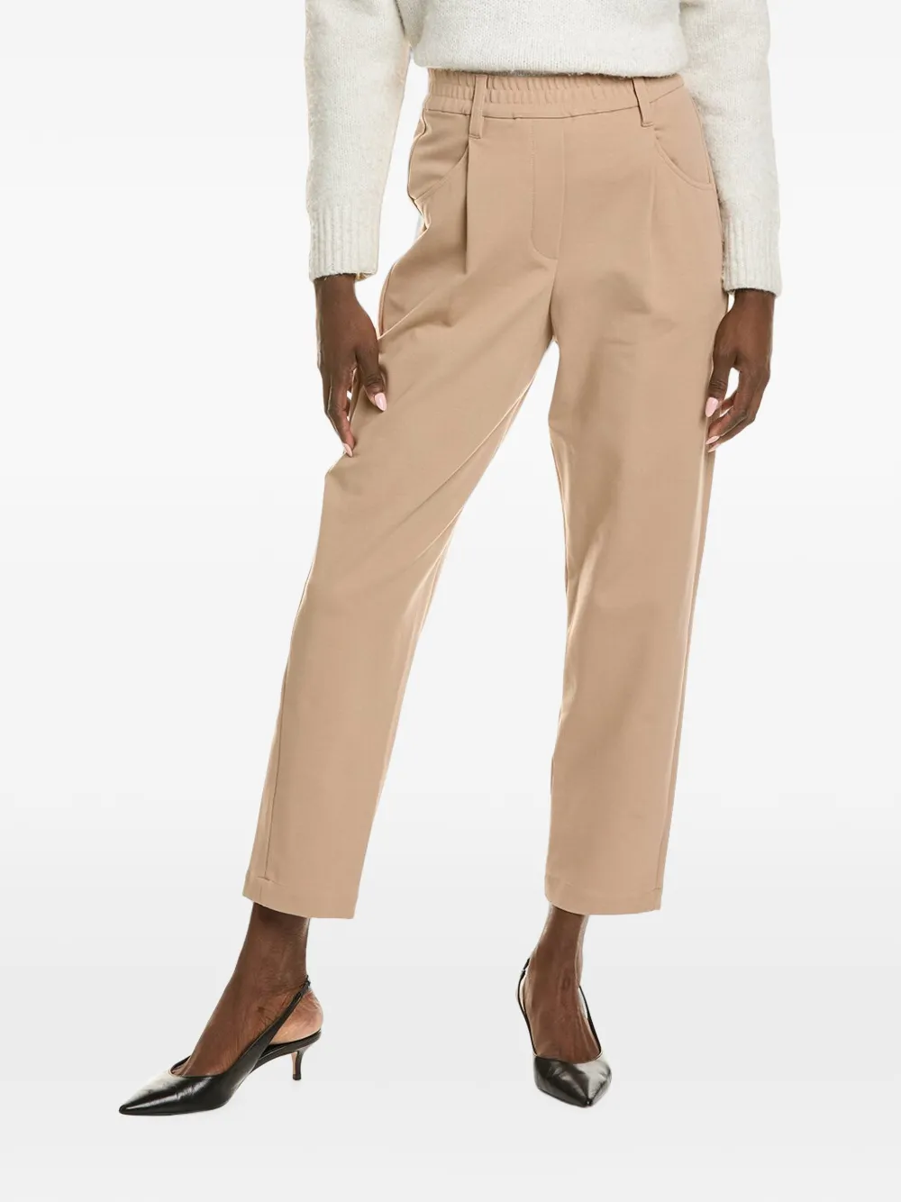 Brunello Cucinelli elasticated-waistband tailored trousers - Toni neutri