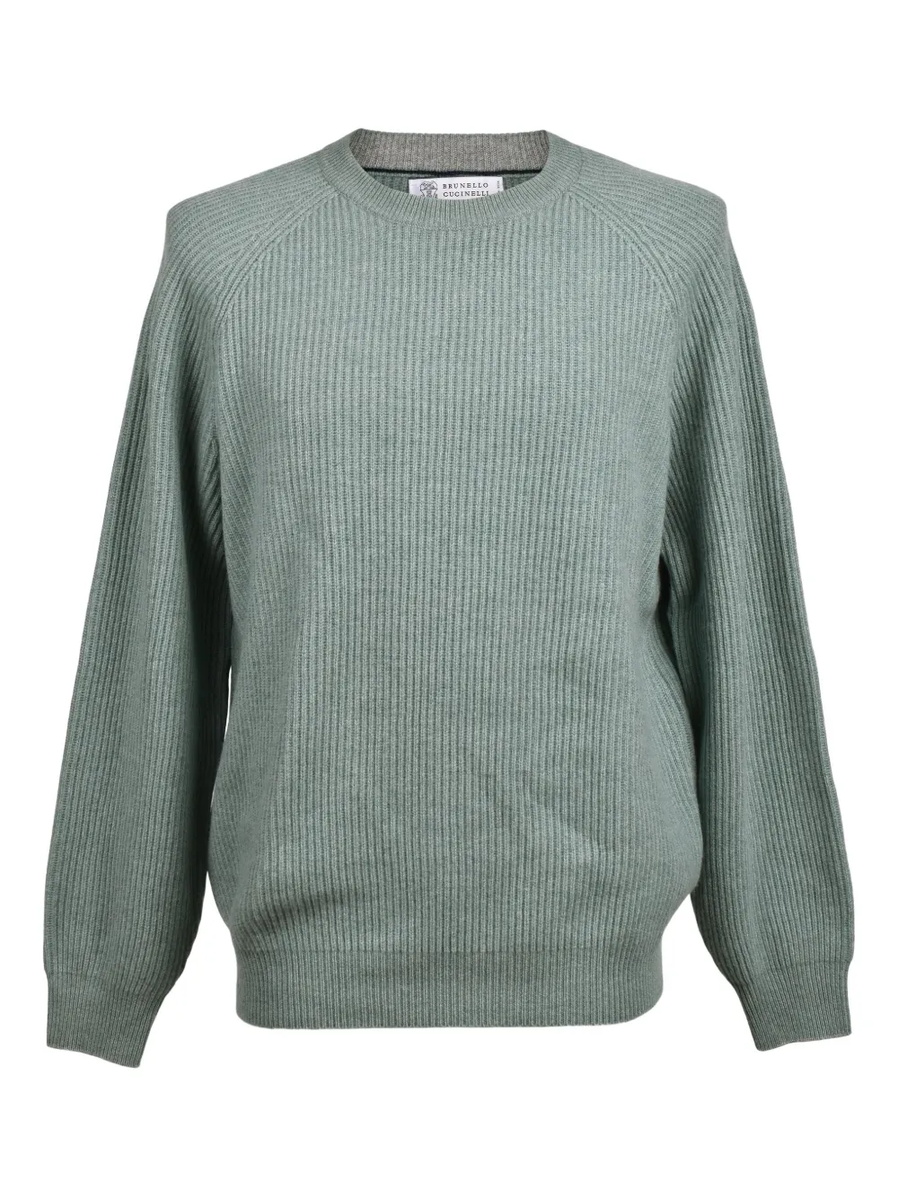 Brunello Cucinelli Geribbelde sweater met ronde hals Groen