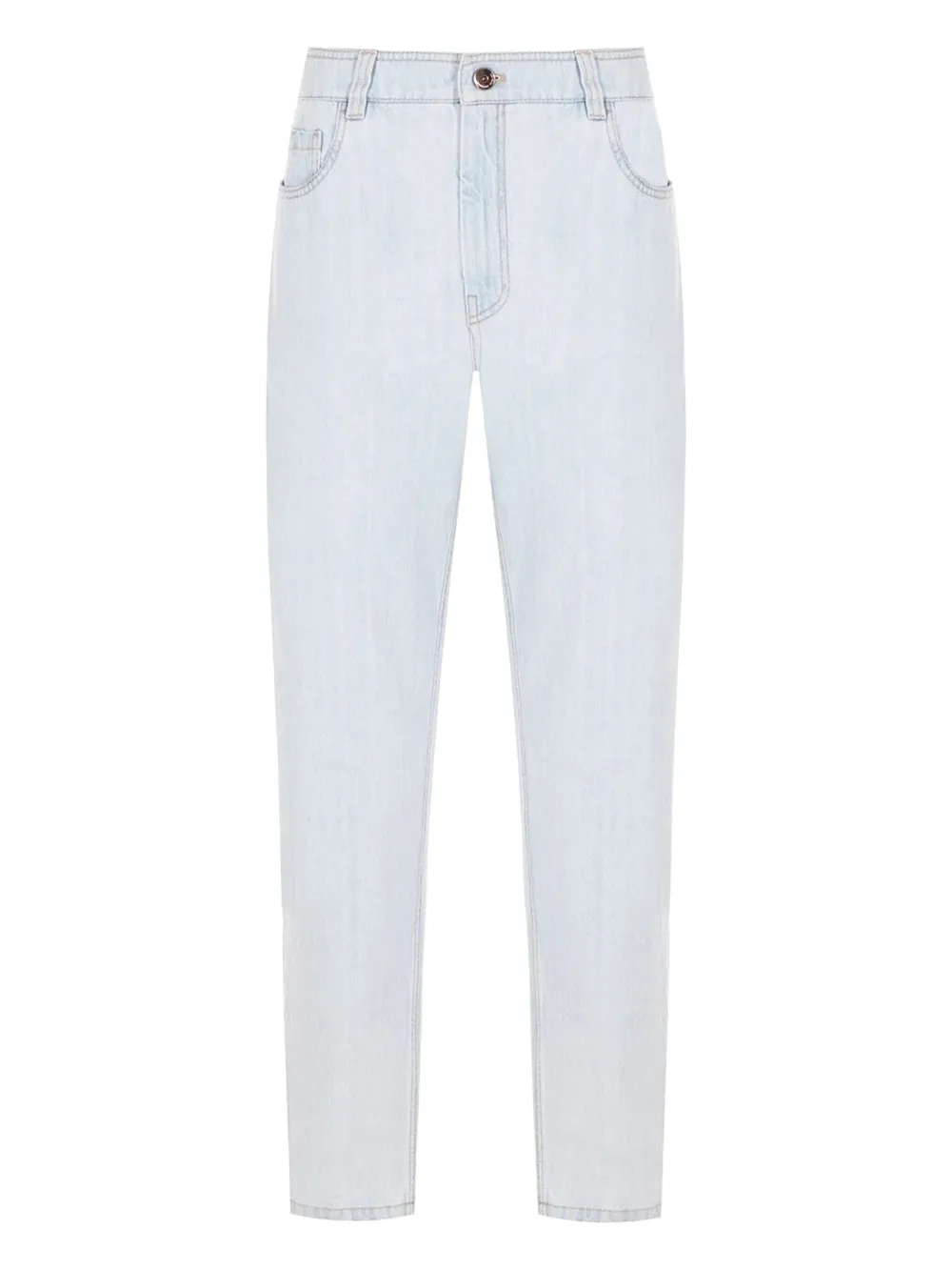 Brunello Cucinelli logo-patch straight-leg jeans | Blue | Image 1