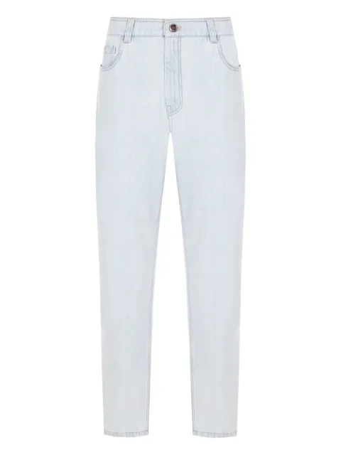 Brunello Cucinelli logo-patch straight-leg jeans