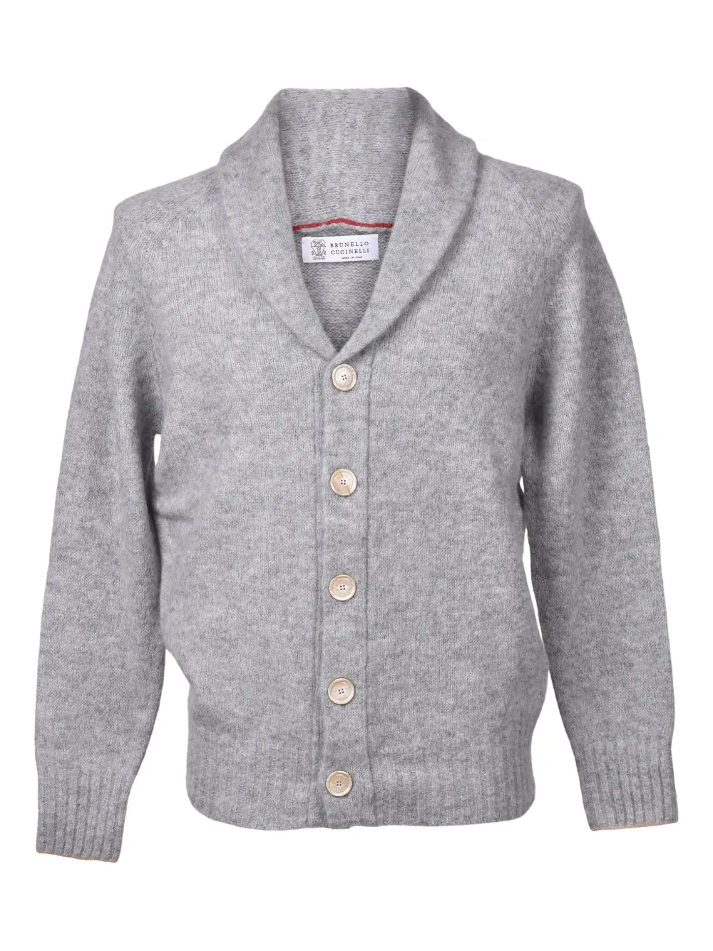 Brunello Cucinelli Vest met sjaalkraag en knoop Grijs