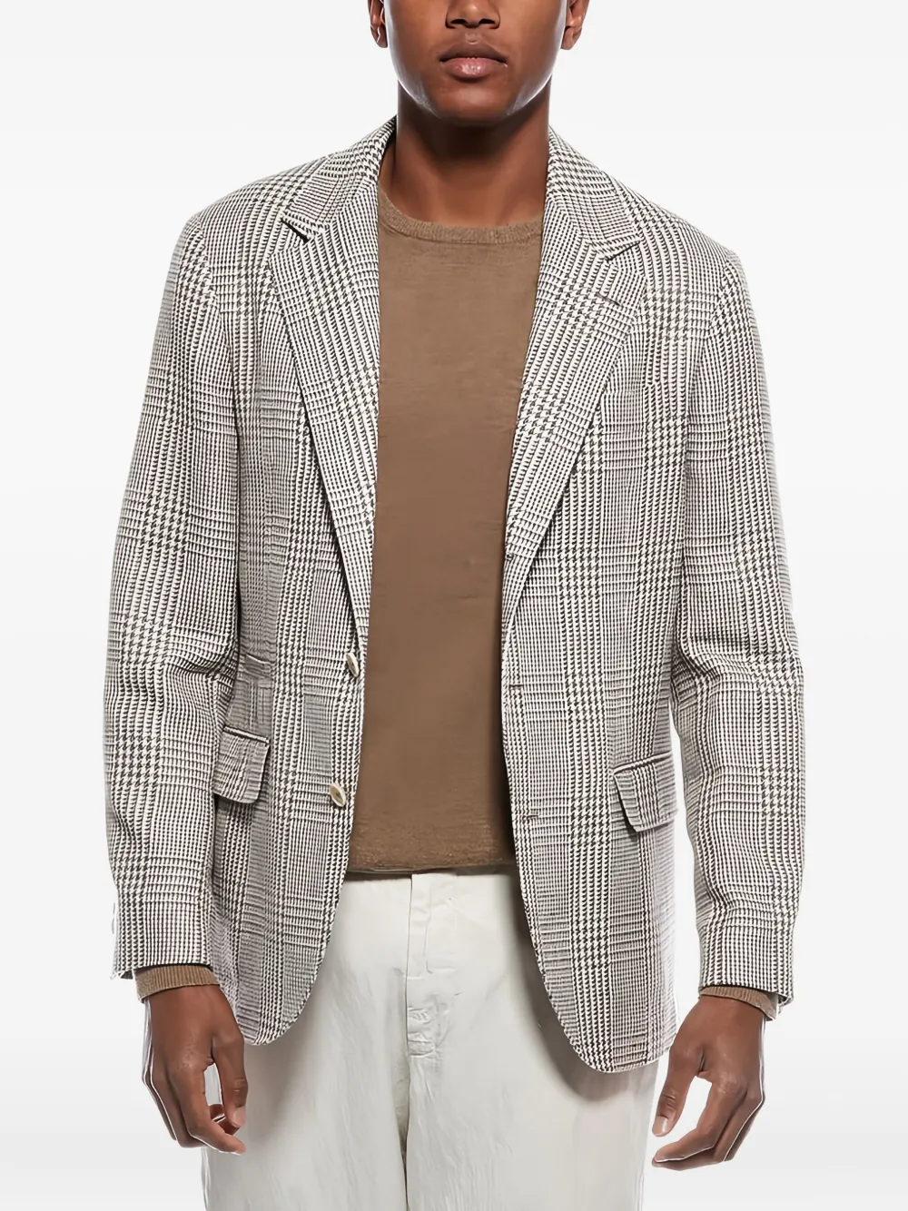 Brunello Cucinelli flap-pocket checked blazer | Grey | Image 1
