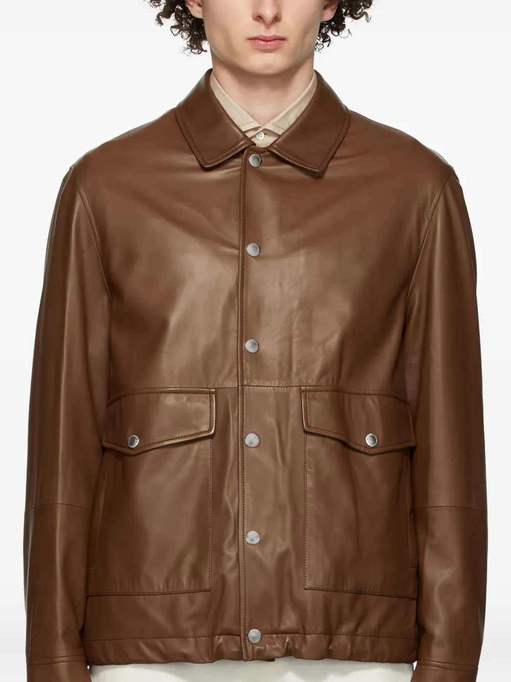 Brunello Cucinelli Shirtjack met knoopsluiting Bruin